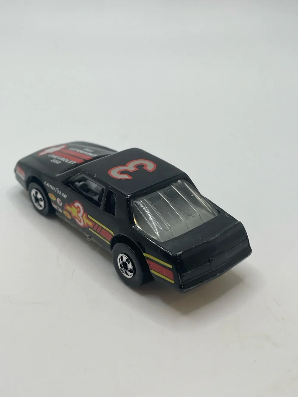 Vintage Hot Wheels 1988 Black Monte Carlo Stock Car #3 Blackwall Malaysia